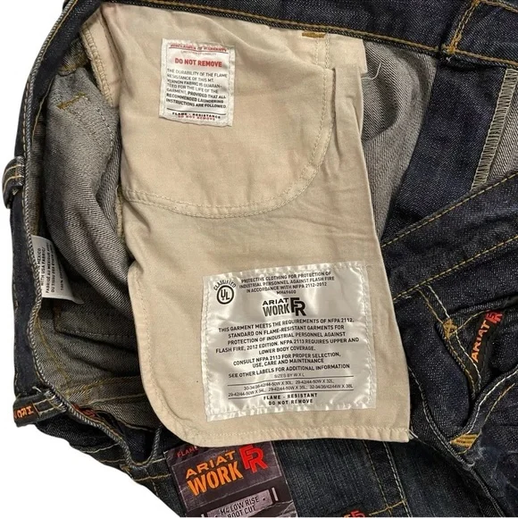 Ariat FR M4 Flame Resistant Low Rise Boot Cut Denim Work Jeans HRC 2 Size 42/36 - Picture 11 of 15